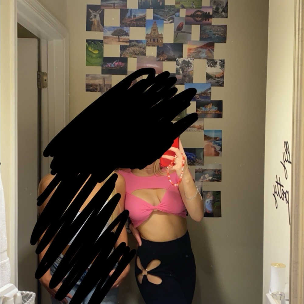 Pink Ribbed Women's Going Out Top - Picture 2 of 2